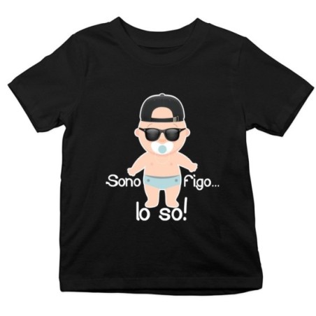 T-shirt bambino sono figo lo so streetwear