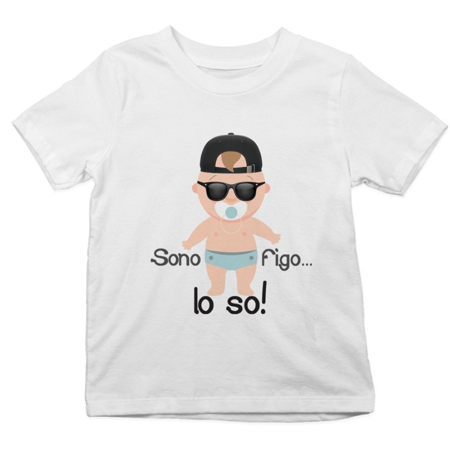 T-shirt bambino sono figo lo so streetwear Divertenti