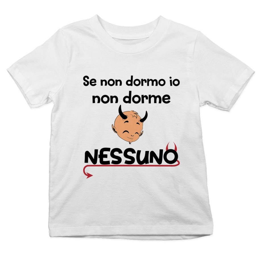 T-shirt bambino se non dormo io non dorme nessuno Divertenti