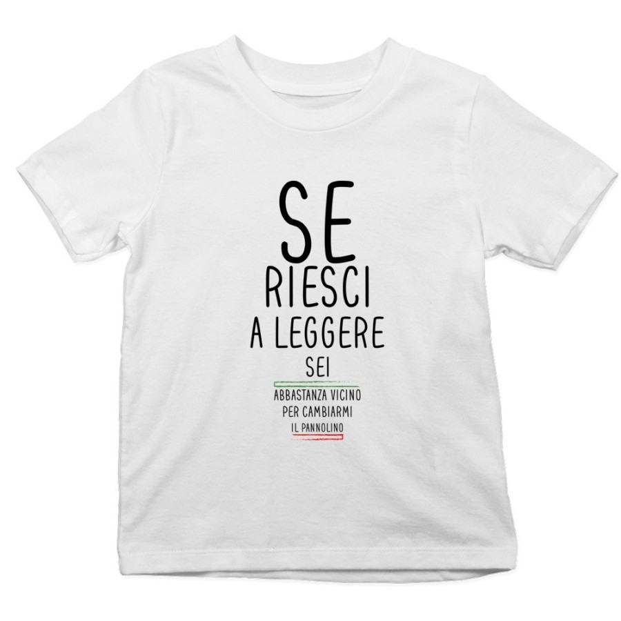 T-shirt bambino se riesci a leggere sei abbastanza vicino per cambiarmi il pannolino Divertenti