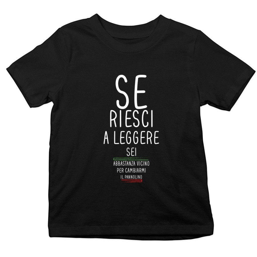 T-shirt bambino se riesci a leggere sei abbastanza vicino per cambiarmi il pannolino Divertenti