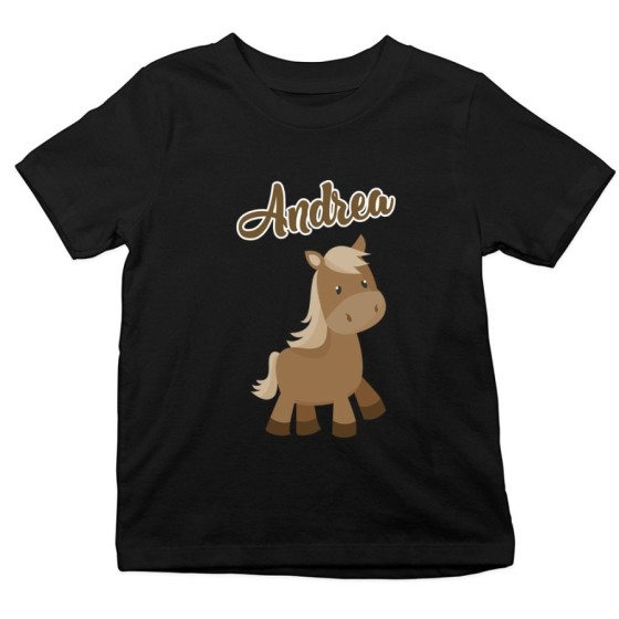 T-shirt bambino personalizzata con nome baby pony Divertenti