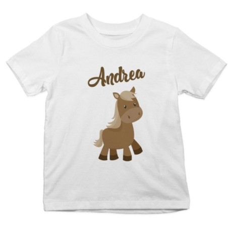 T-shirt bambino personalizzata con nome baby pony Divertenti