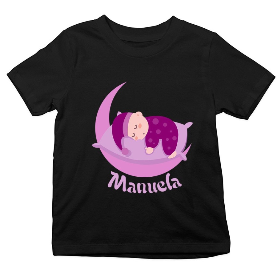 T-shirt bambino personalizzata con nome bebè che dorme Divertenti
