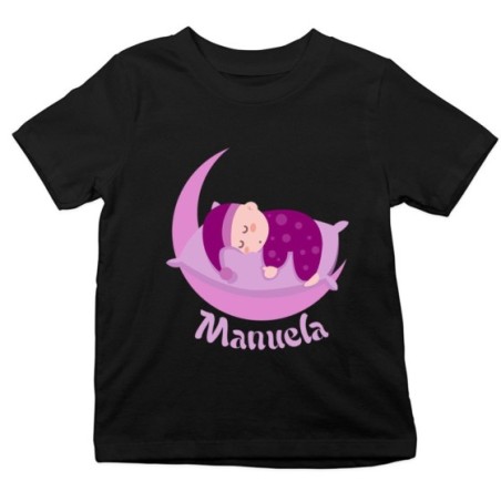 T-shirt bambino personalizzata con nome bebè che dorme