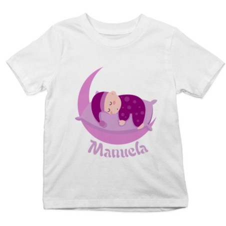 T-shirt bambino personalizzata con nome bebè che dorme Divertenti