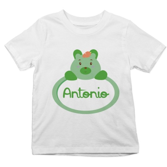 T-shirt bambino personalizzata con nome castoro Divertenti