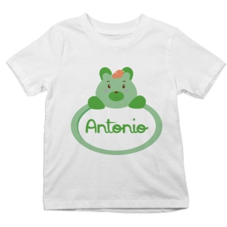 T-shirt bambino personalizzata con nome castoro