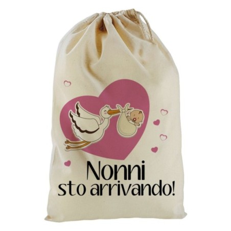 Sacchetto nascita bimba nonno nonni sto arrivando con...