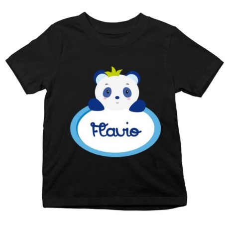 T-shirt bambino personalizzata con nome panda