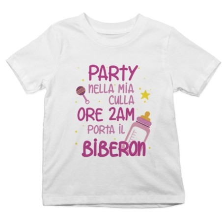 T-shirt bambino party nella mia culla