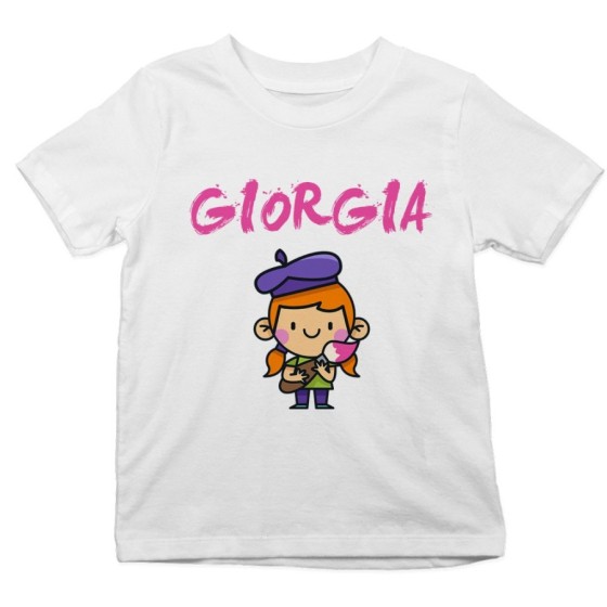T-shirt bambino personalizzata con nome piccolo artista Divertenti