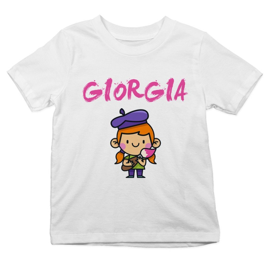 T-shirt bambino personalizzata con nome piccolo artista Divertenti