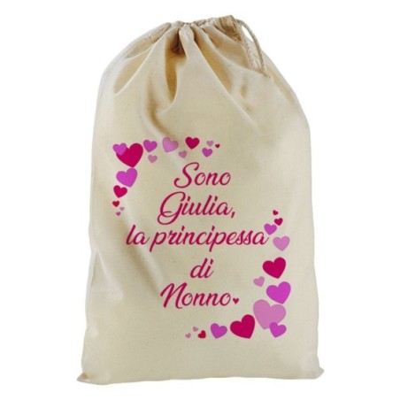Sacchetto nascita bimbo personalizzato con nome e tanti...