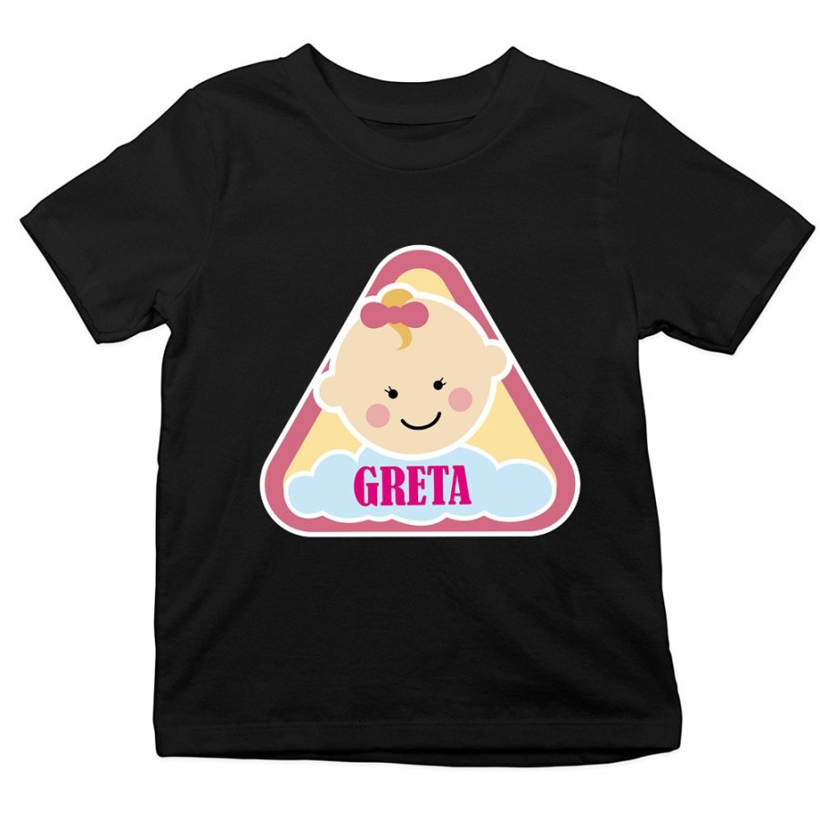 T-shirt bambino personalizzata con nome alert baby Divertenti