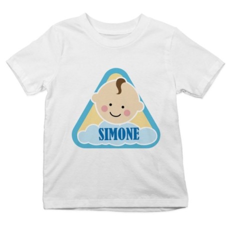 T-shirt bambino personalizzata con nome alert baby Divertenti