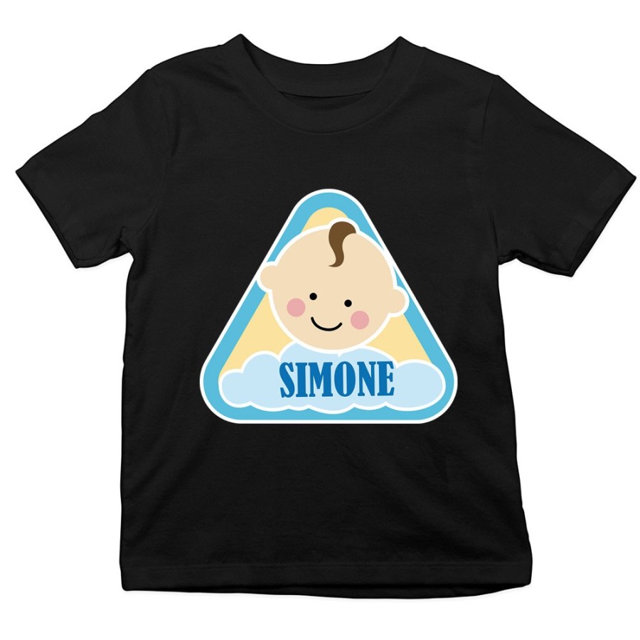 T-shirt bambino personalizzata con nome alert baby Divertenti
