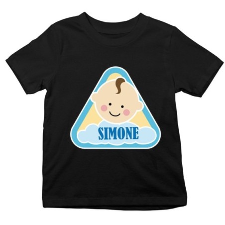 T-shirt bambino personalizzata con nome alert baby Divertenti