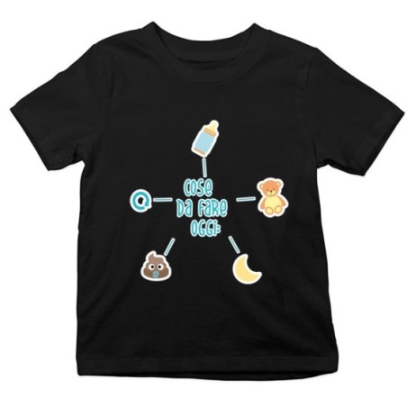 T-shirt bambino cose da fare oggi emoticon Divertenti