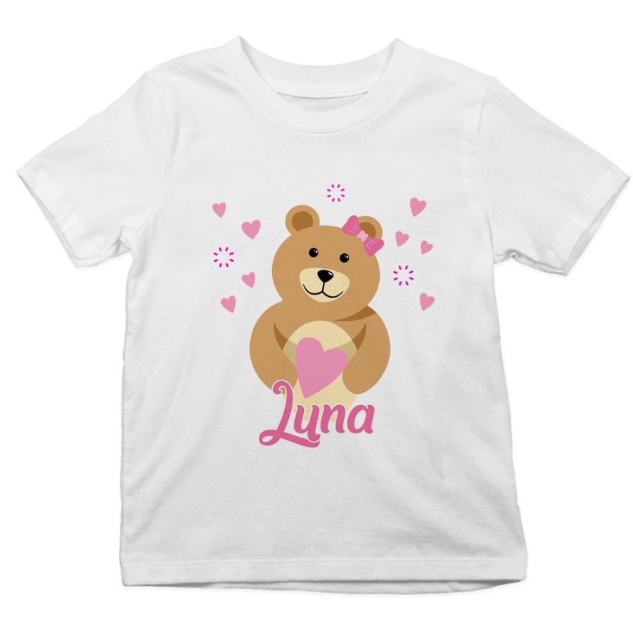 T-shirt bambino personalizzata con nome lovely bear Divertenti
