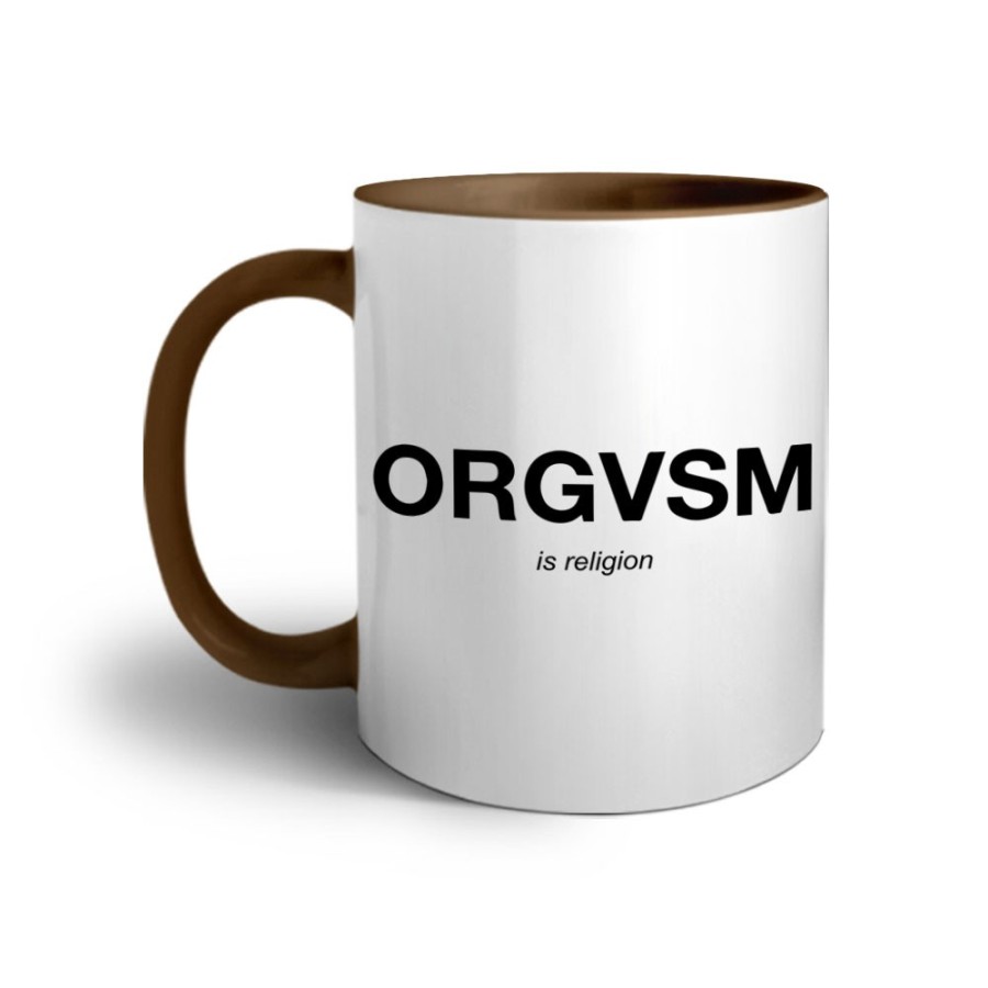 Tazza orgasm is religion Frasi