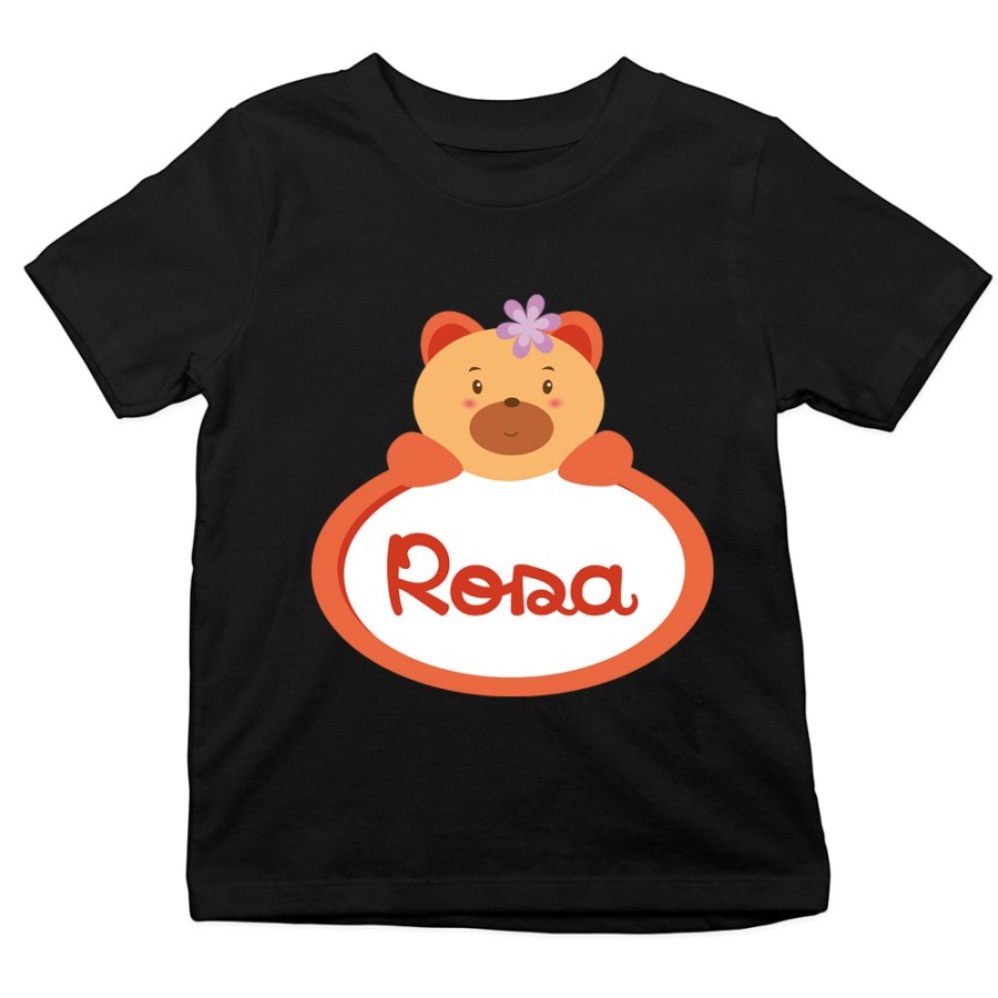 T-shirt bambina personalizzata con nome orsetto Divertenti
