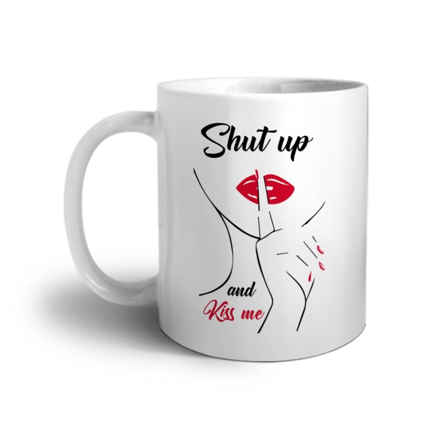 Tazza shut up and kiss me Frasi