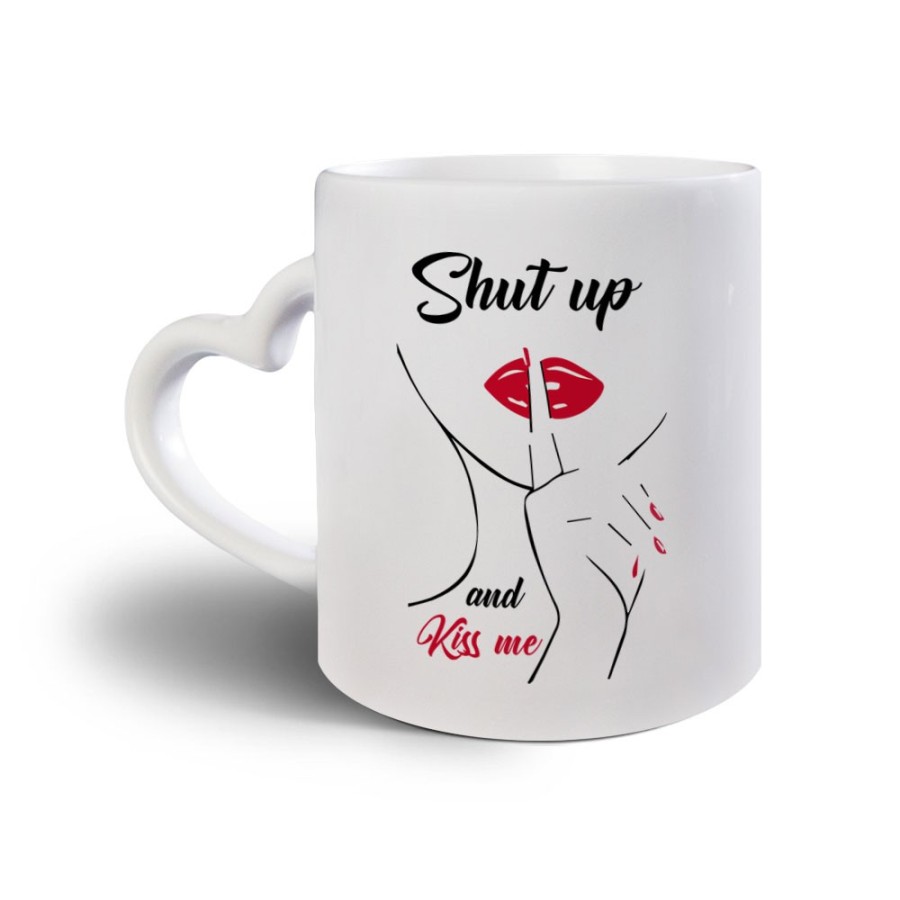 Tazza shut up and kiss me Frasi