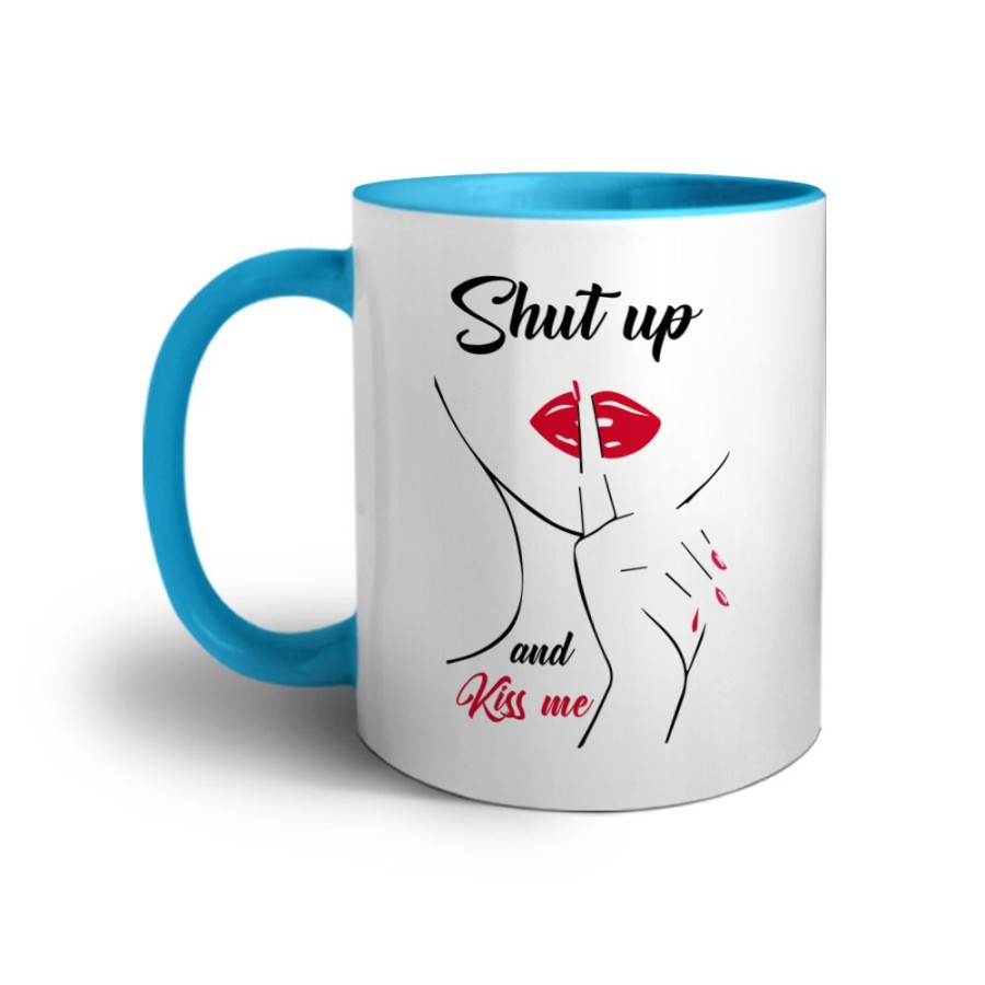 Tazza shut up and kiss me Frasi