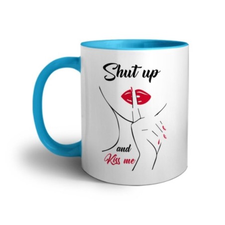 Tazza shut up and kiss me Frasi
