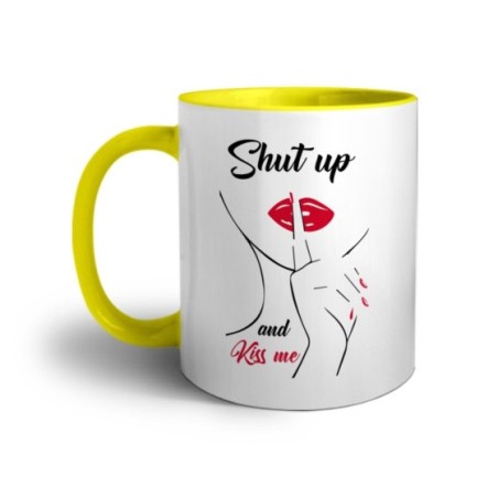 Tazza shut up and kiss me Frasi