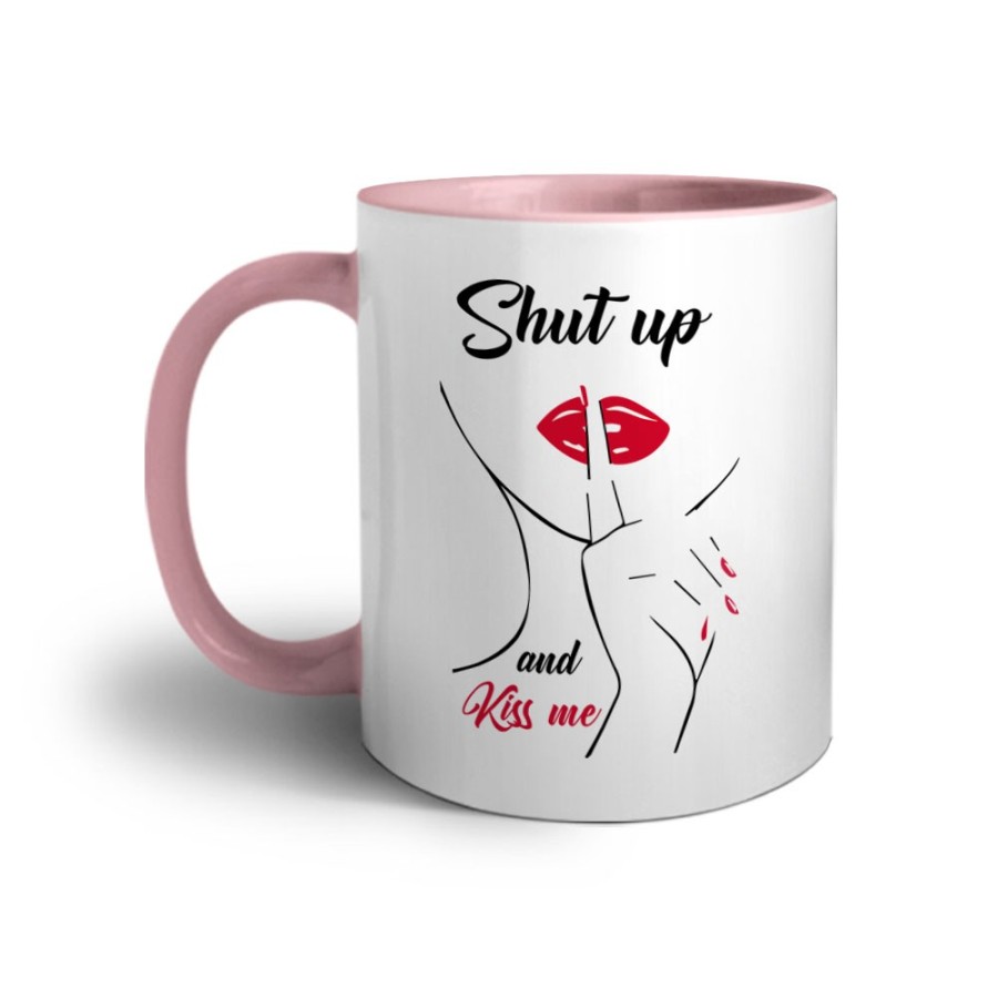 Tazza shut up and kiss me Frasi