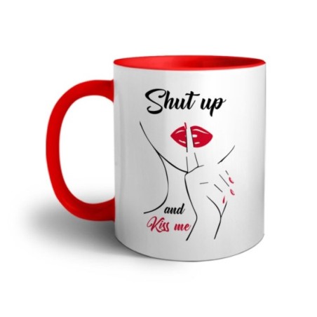 Tazza shut up and kiss me Frasi