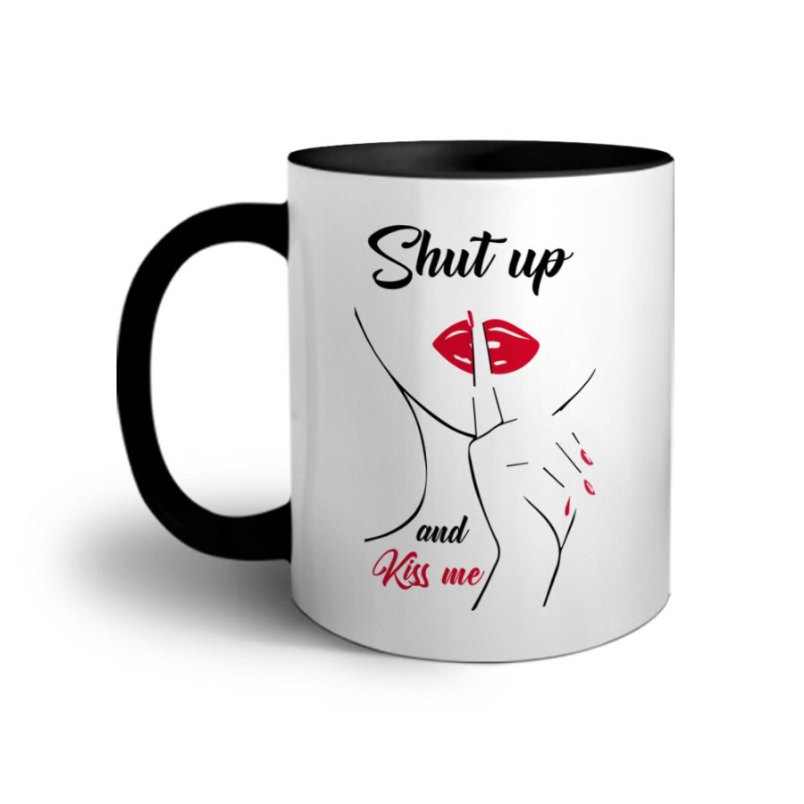 Tazza shut up and kiss me Frasi