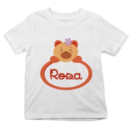 T-shirt bambina personalizzata con nome orsetto Divertenti