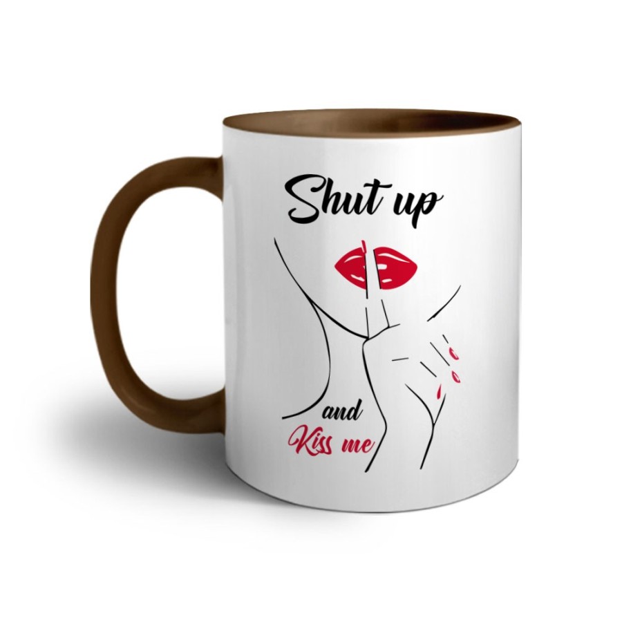 Tazza shut up and kiss me Frasi