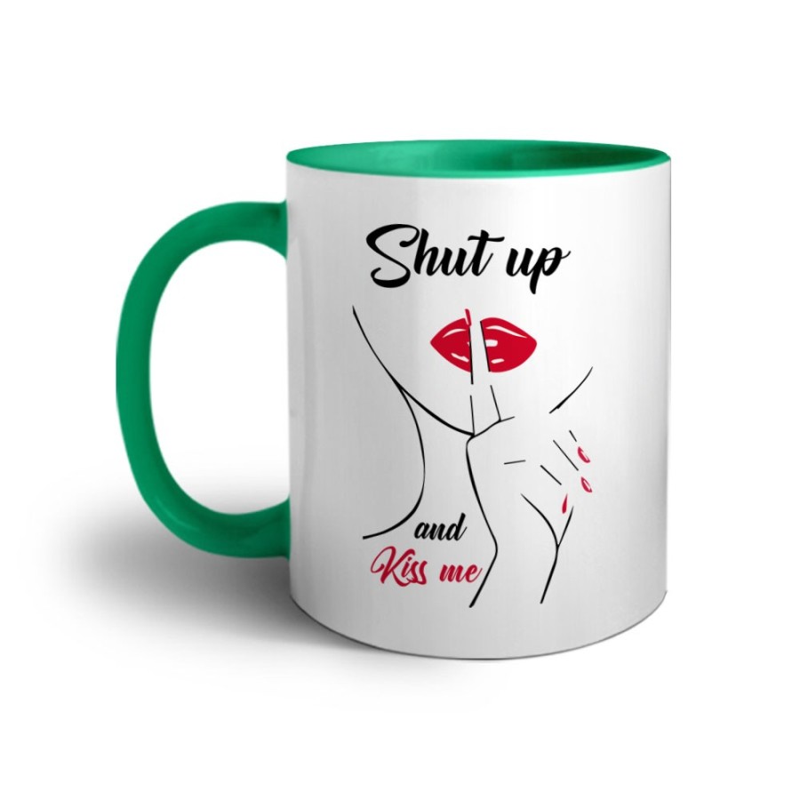 Tazza shut up and kiss me Frasi