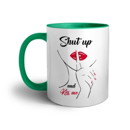 Tazza shut up and kiss me Frasi