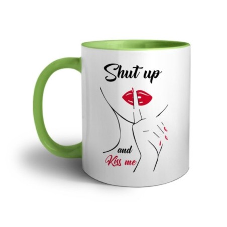 Tazza shut up and kiss me Frasi