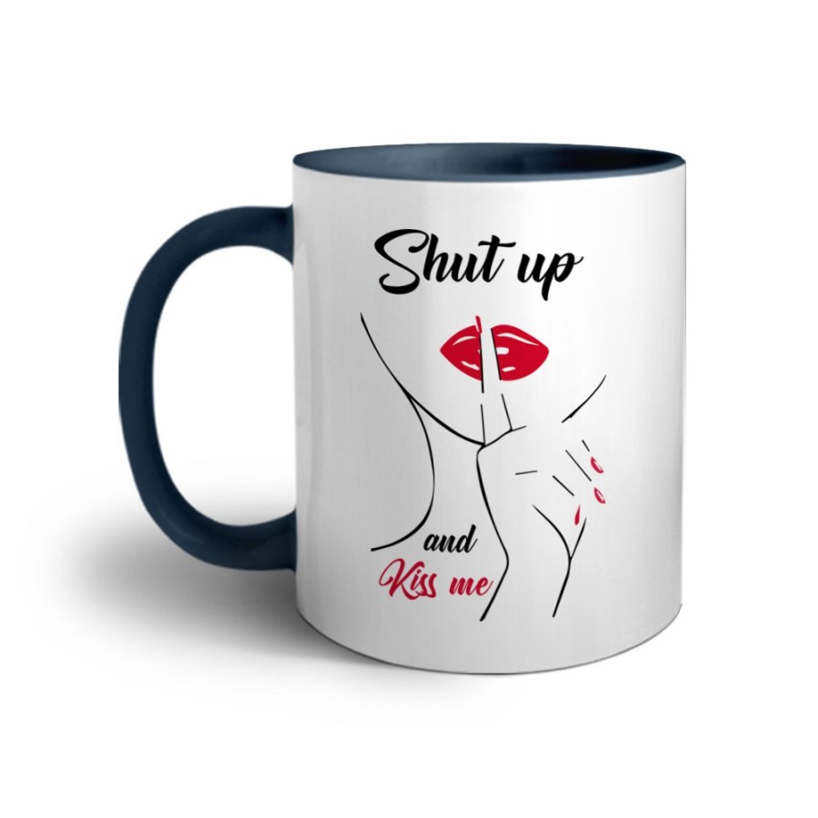 Tazza shut up and kiss me Frasi