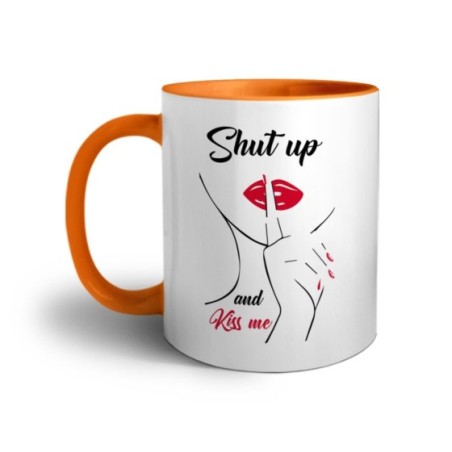 Tazza shut up and kiss me Frasi