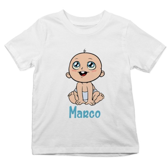 T-shirt bambino personalizzata con nome bimbo con dentino Divertenti