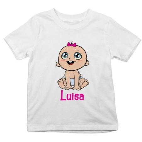 T-shirt bambino personalizzata con nome bimbo con dentino Divertenti