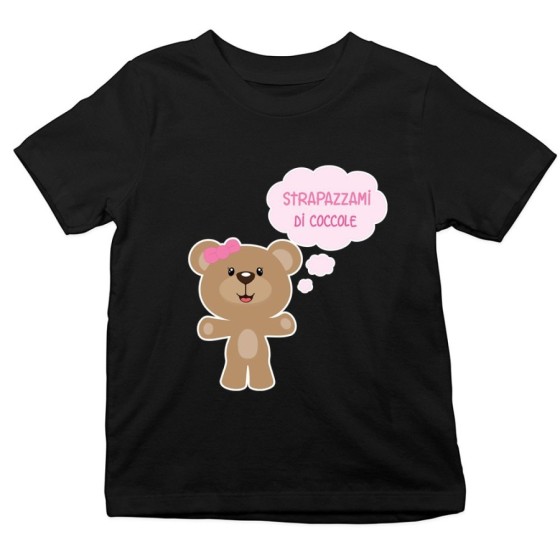 T-shirt bambino strapazzami di coccole Divertenti