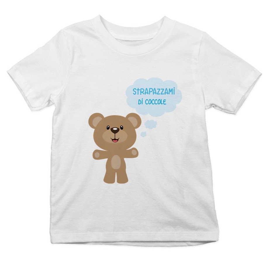 T-shirt bambino strapazzami di coccole Divertenti