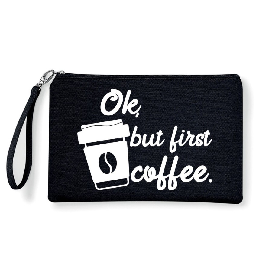 Pochette ok but first coffee Frasi