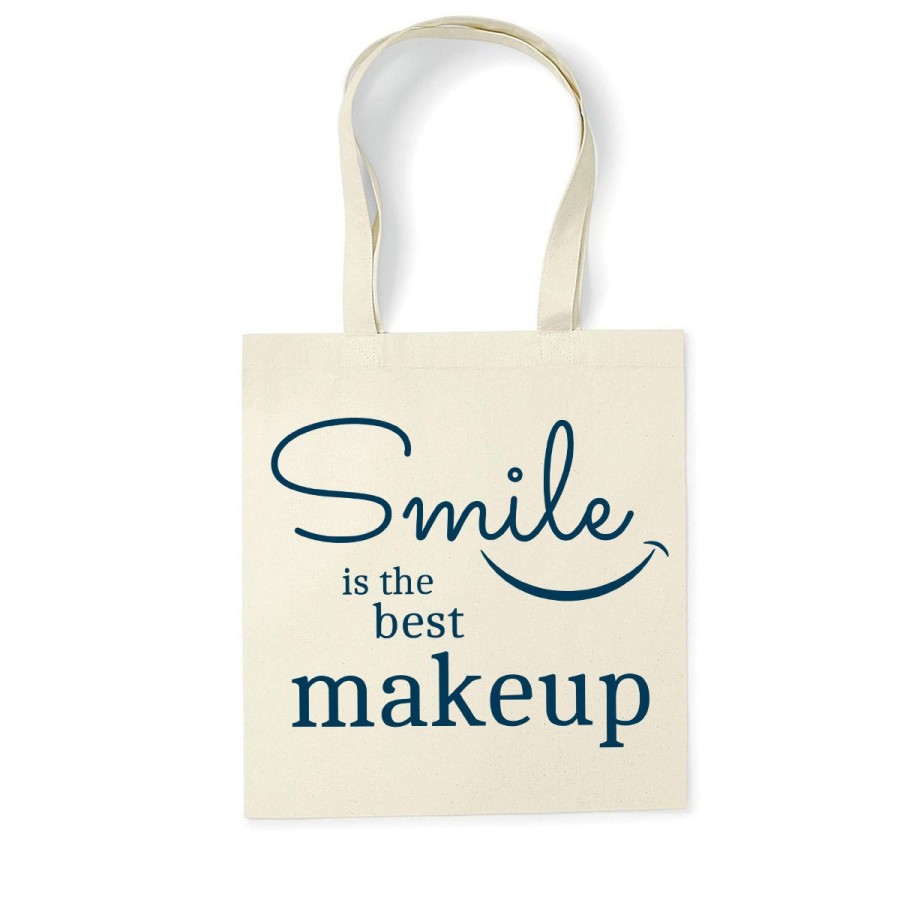 Shopper bag smile is the best makeup Frasi