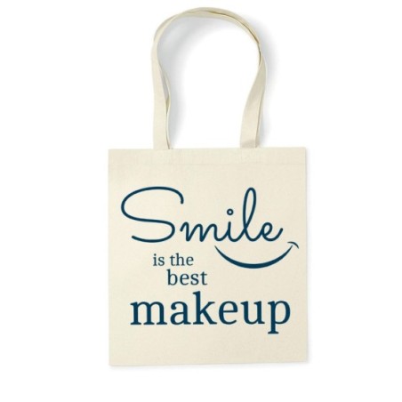 Shopper bag smile is the best makeup Frasi