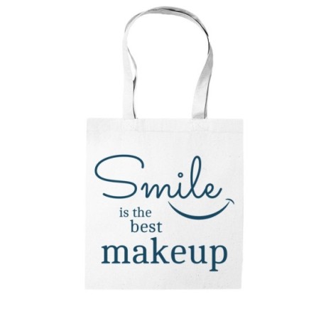 Shopper bag smile is the best makeup Frasi