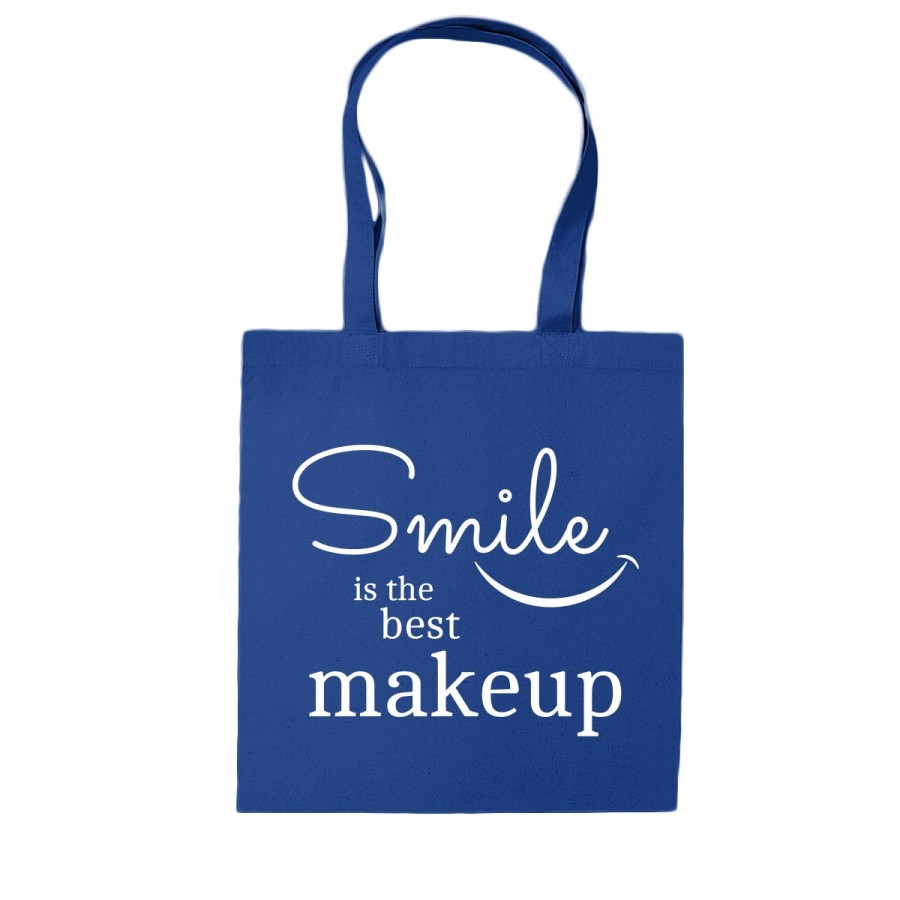 Shopper bag smile is the best makeup Frasi